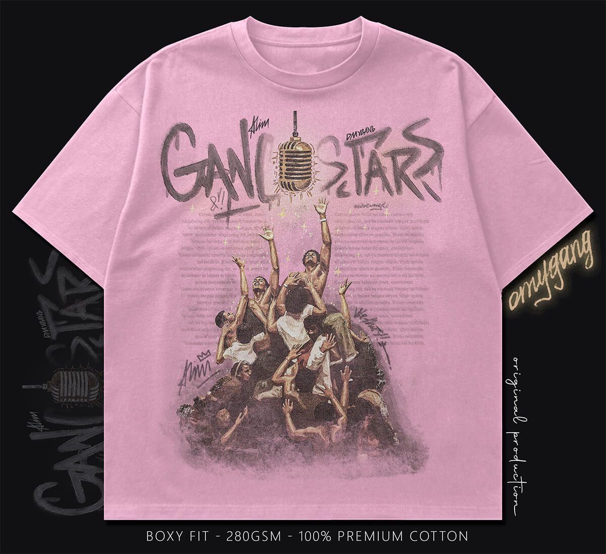 boxy t-shirt (gang and stars)
