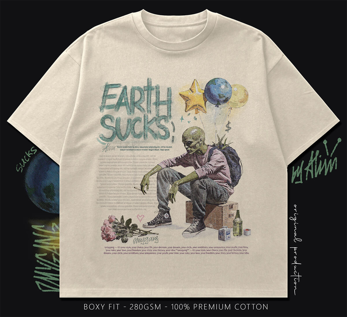 boxy t-shirt (earth-sucks)