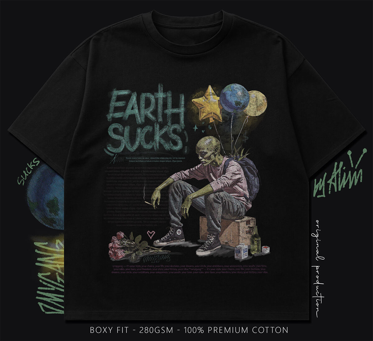 boxy t-shirt (earth-sucks)