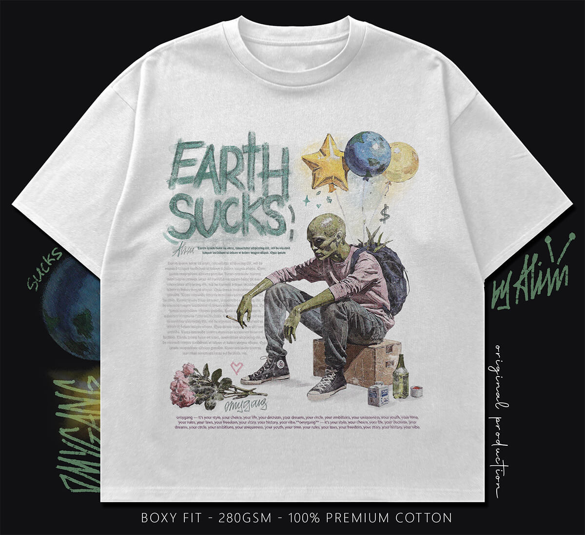 boxy t-shirt (earth-sucks)