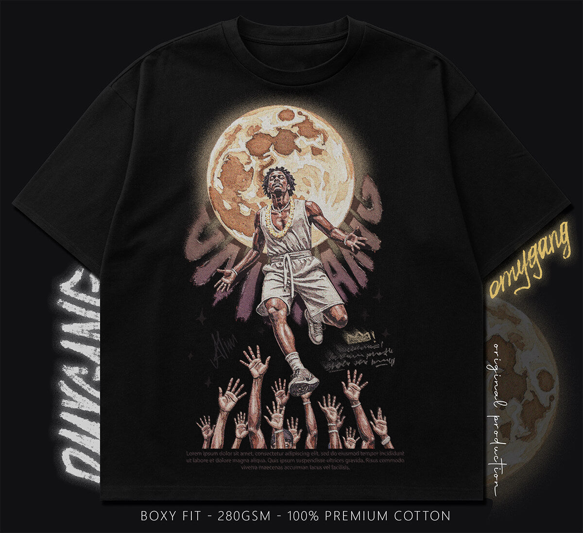 boxy t-shirt (moon and light)