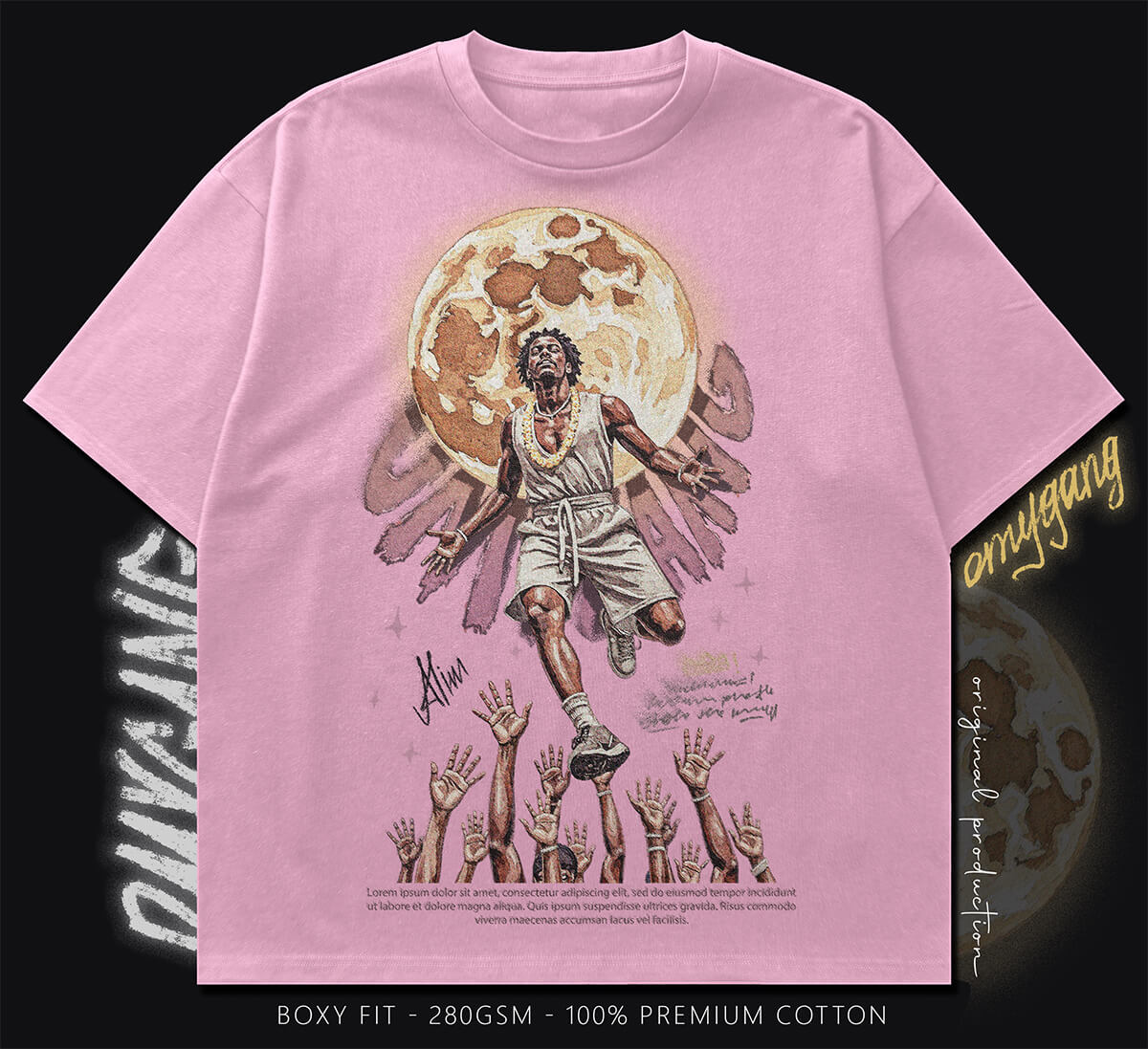 boxy t-shirt (moon and light)