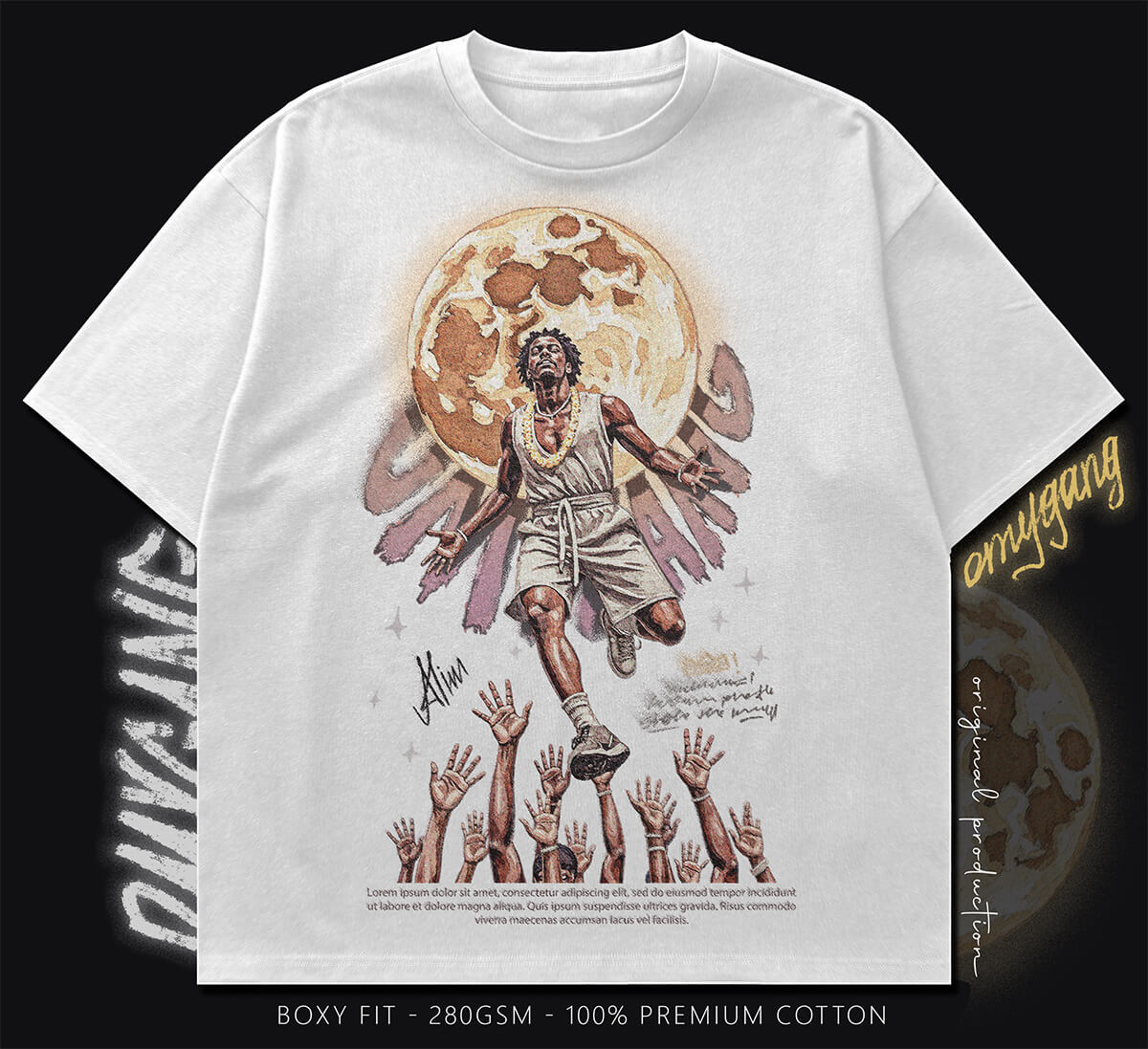 boxy t-shirt (moon and light)